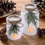 Χριστουγεννιάτικα Φωτιστικά Βάζα – Παγωμένα με Ψεύτικο Χιόνι